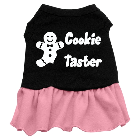 Cookie Taster Screen Print Dress Black with Pink XL